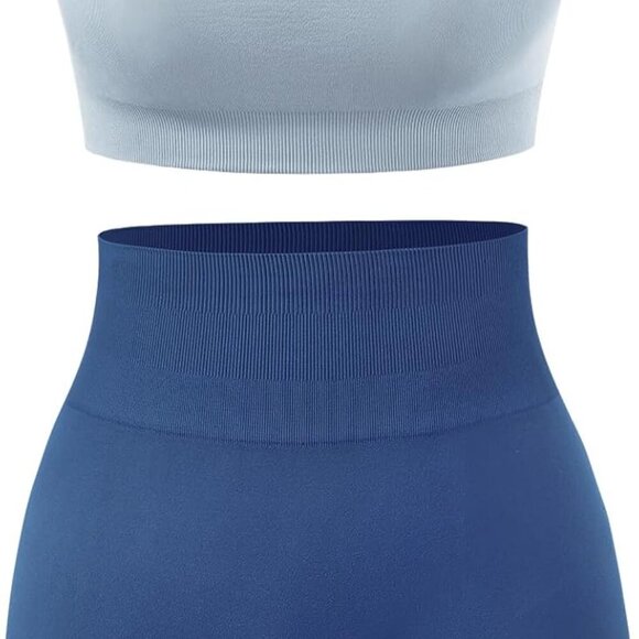 Workout Sets for Women 2 Piece Outfits High Waisted Yoga Shorts with Adjustable - Picture 1 of 5
